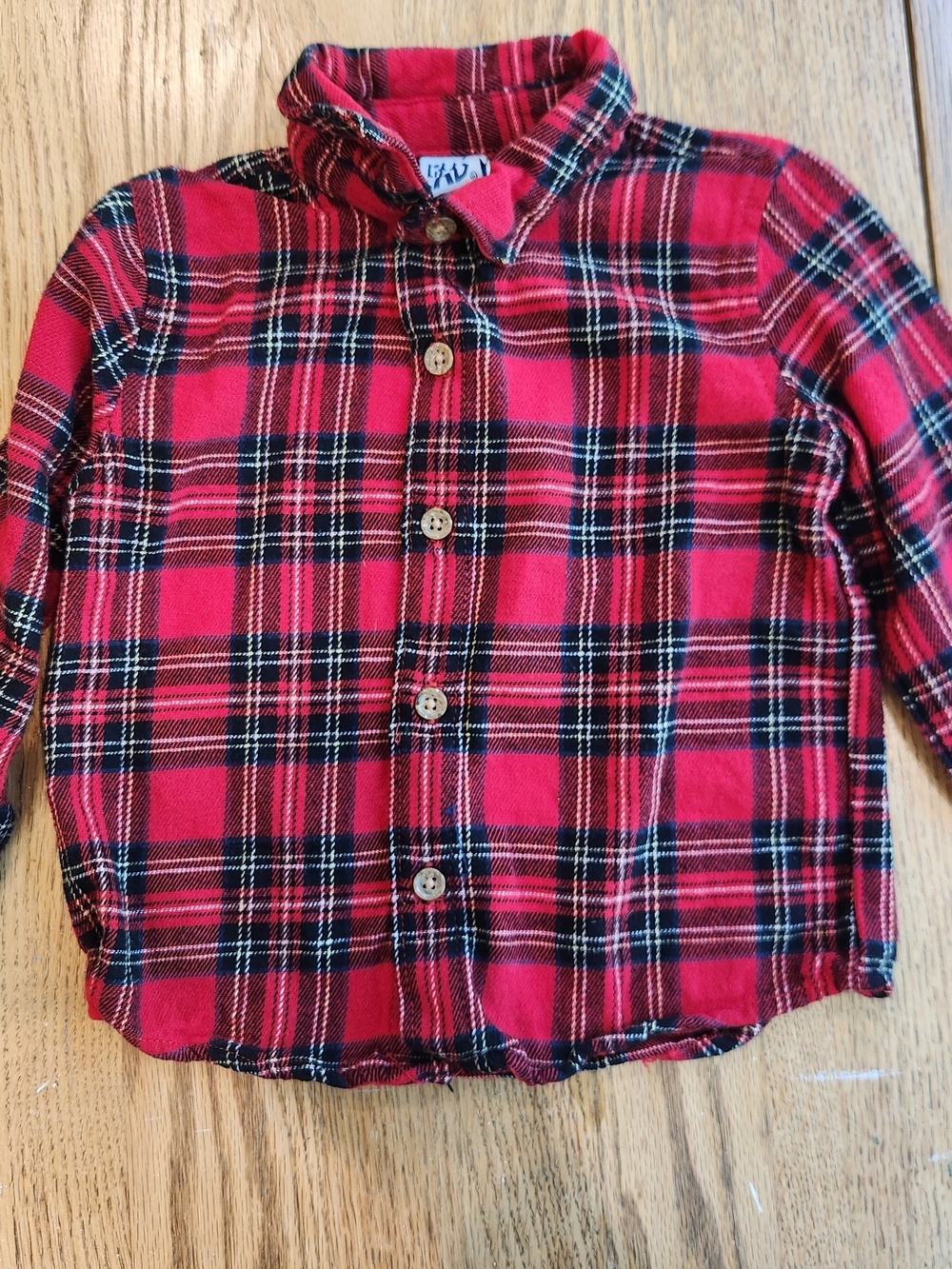 GAP Red and Black Plaid Button-Down Shirt